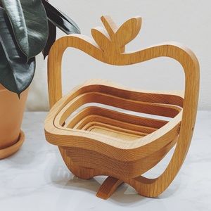 Carved Pear Tree Basket,Vintage Fruit Bowl…